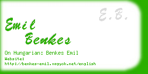 emil benkes business card
